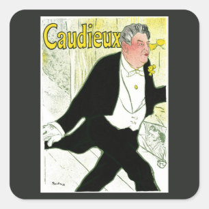 Pegatina Cuadrada Arte Antiguo Moderno, Caudieux por Toulouse Lautre