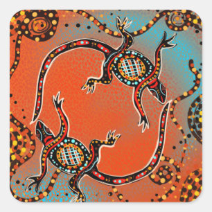 PEGATINA CUADRADA ARTE AUSTRALIA