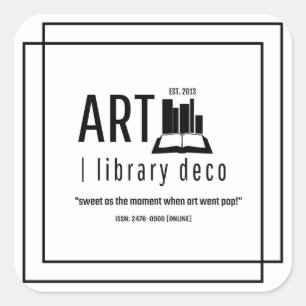 Pegatina Cuadrada ARTE   biblioteca deco™ - El diseño del logotipo o