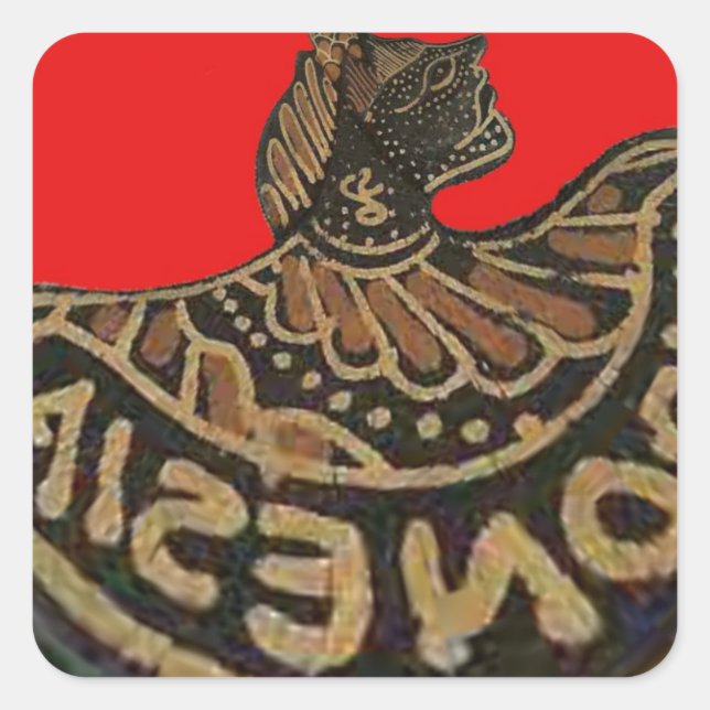 Pegatina Cuadrada Arte cultural de mascota en la sombra de Japón en  (Anverso)