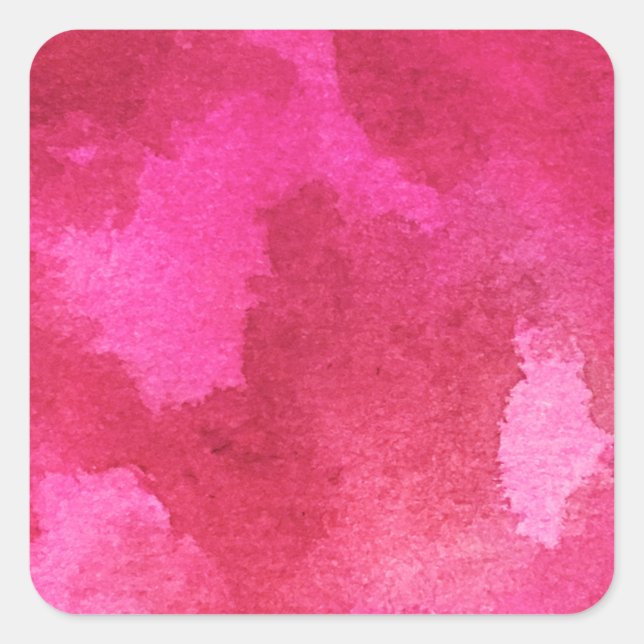 Pegatina Cuadrada Arte de acuarela de patrones de marmol rosa (Anverso)