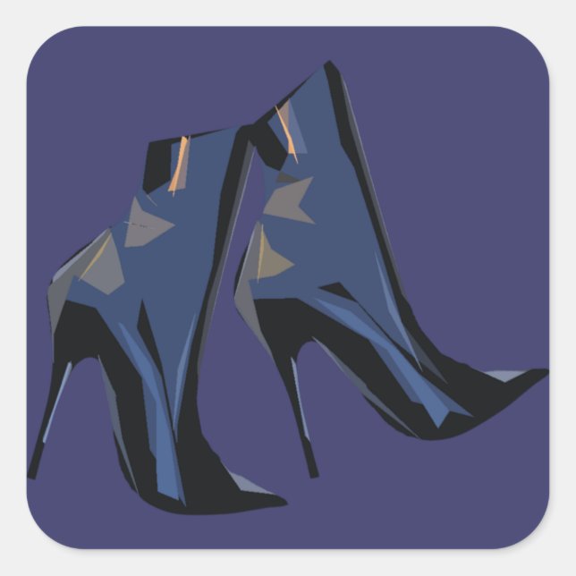 Pegatina Cuadrada Arte de arranque a la moda (Anverso)