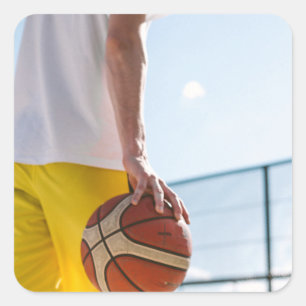 Pegatina Cuadrada Arte de baloncesto