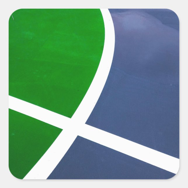 Pegatina Cuadrada Arte de baloncesto (Anverso)