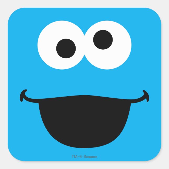 Pegatina Cuadrada Arte de Cara de Galleta (Anverso)