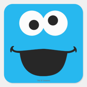 Pegatina Cuadrada Arte de Cara de Galleta