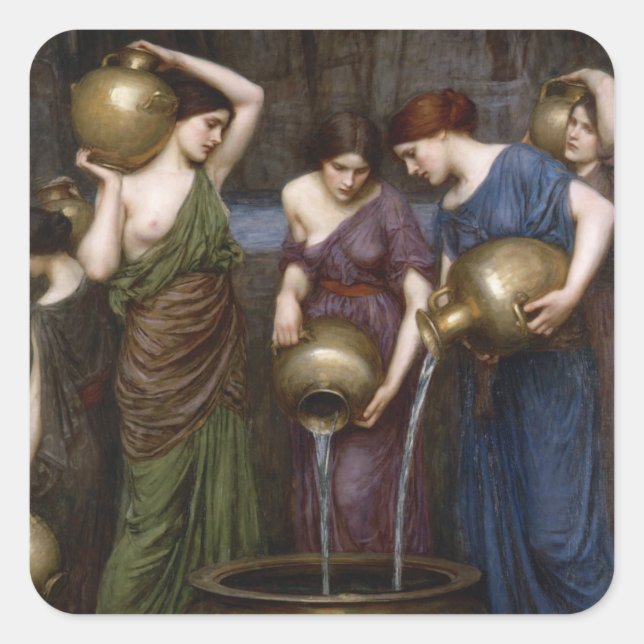 Pegatina Cuadrada Arte de cosecha prerapelita (Anverso)