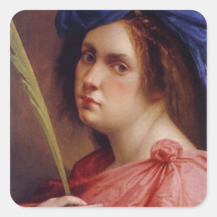 Pegatina Cuadrada Arte de Gentileschi de la artemisia