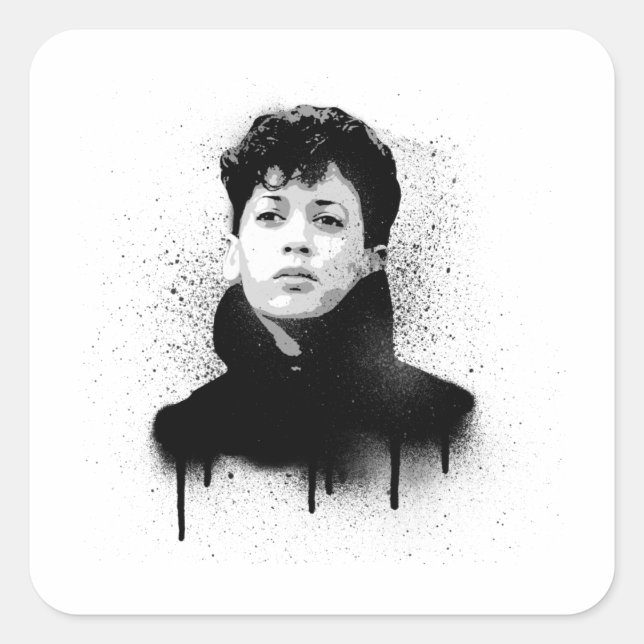 Pegatina Cuadrada Arte de graffiti joven Kamala Harris (Anverso)