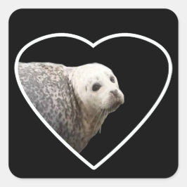 Pegatina Cuadrada Arte de la Naturaleza Vida Silvestre Océano Foca A
