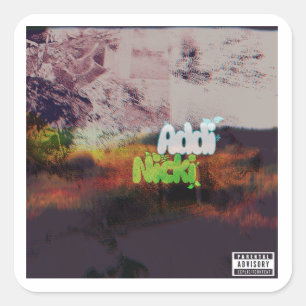Pegatina Cuadrada Arte de la portada del álbum de Addi Nicki