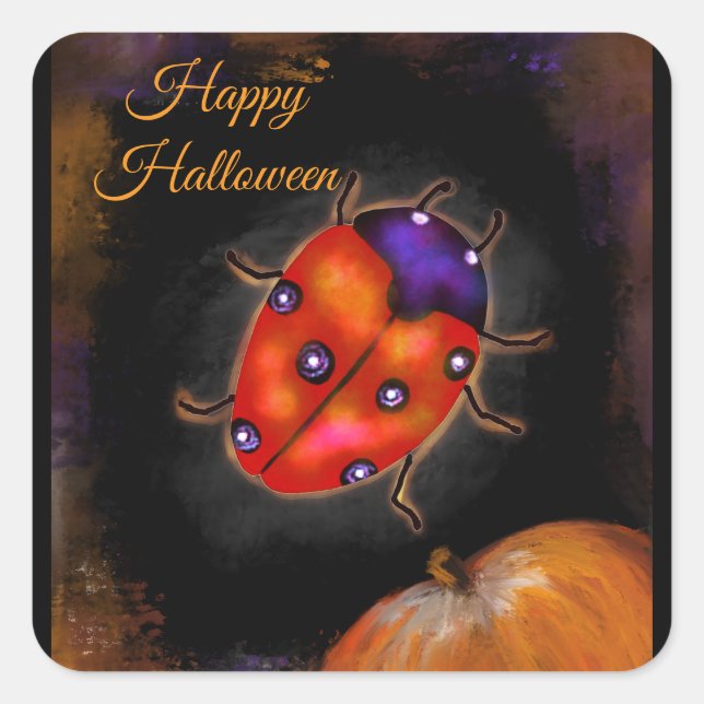 PEGATINA CUADRADA ARTE DE LADYBUG (Anverso)