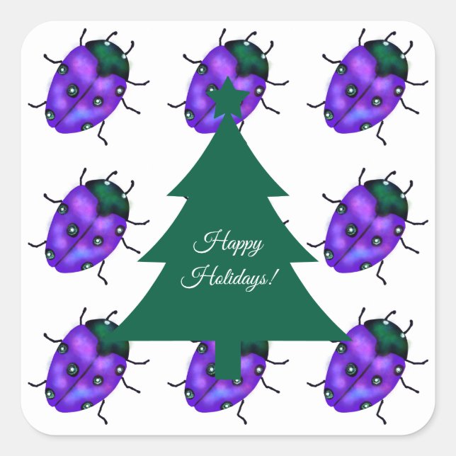 PEGATINA CUADRADA ARTE DE LADYBUG (Anverso)