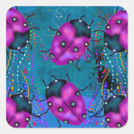 PEGATINA CUADRADA ARTE DE LADYBUG