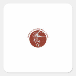 Pegatina Cuadrada Arte de logotipo rojo de ciclismo de montaña cuest