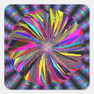 Pegatina Cuadrada Arte de mandala