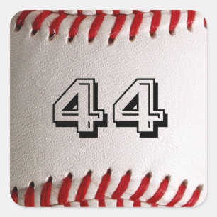 Pegatina Cuadrada Arte de número de béisbol personalizado – Foto dep