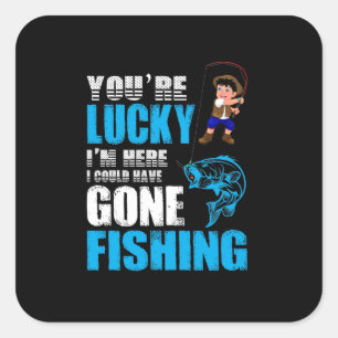 Pegatina Cuadrada Arte De Pesca Que Podría Haber Sido Pesca