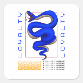 Pegatina Cuadrada Arte de Símbolo de Serpiente | Diseño Negrita Subt