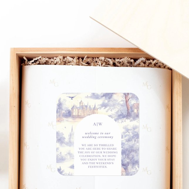 Pegatina Cuadrada Arte de Toile de Jouy (Subido por el creador)