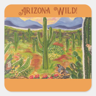 Pegatina Cuadrada Arte del desierto de Arizona