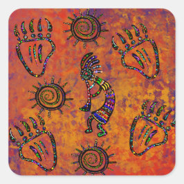 Pegatina Cuadrada Arte del desierto de Arizona