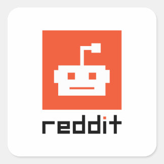 Pegatina Cuadrada Arte del logotipo de Reddit