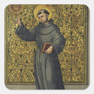 Pegatina Cuadrada Arte del Renacimiento de San Bernardino de Siena