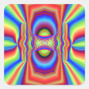 Pegatina Cuadrada Arte digital de intersección dimensional