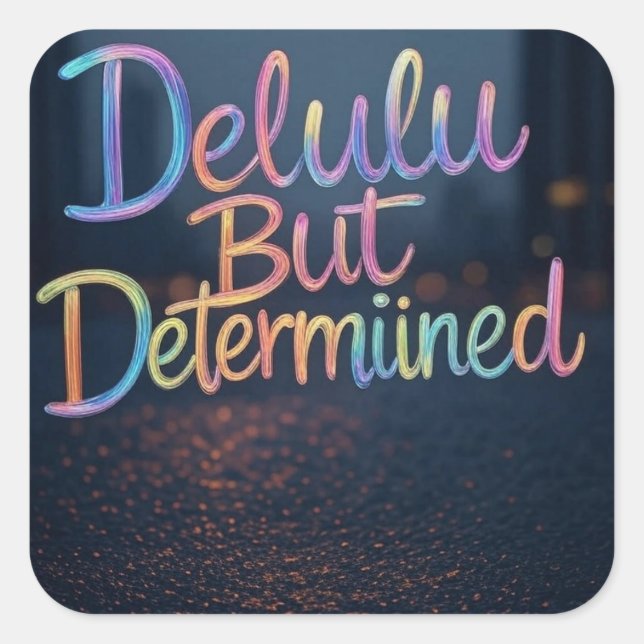 Pegatina Cuadrada arte espiritual, belleza caótica, tipografía audaz (Anverso)