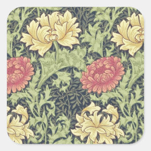Pegatina Cuadrada Arte floral vintage de William Morris