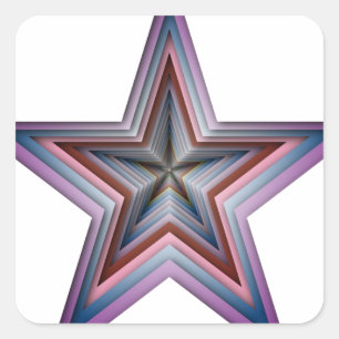Pegatina Cuadrada arte geométrico abstracto de estrella
