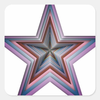 Pegatina Cuadrada arte geométrico abstracto de estrella