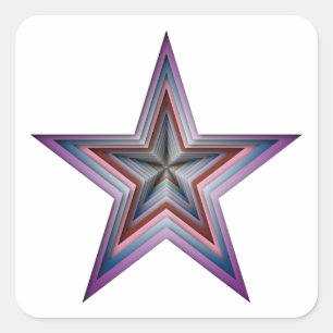 Pegatina Cuadrada arte geométrico abstracto de estrella