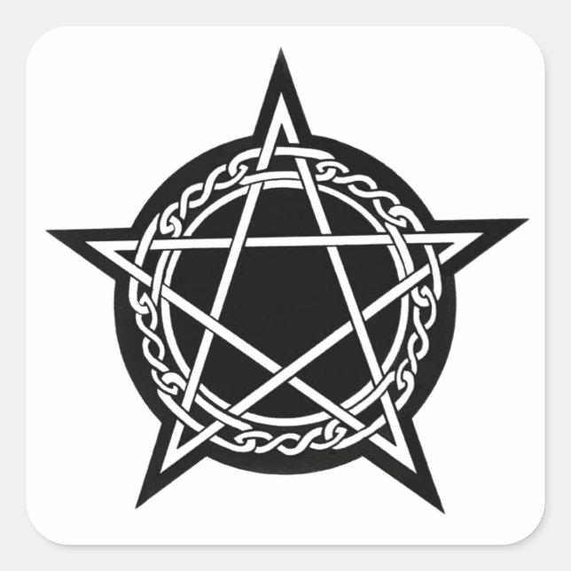 Pegatina Cuadrada arte pagano (Anverso)