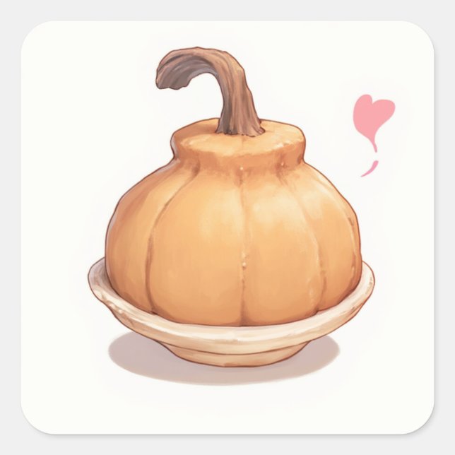 Pegatina Cuadrada Arte Pastel caprichoso (Anverso)