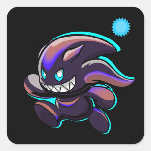 Pegatina Cuadrada Arte personalizado de Dark Chao - Corriendo - Vari
