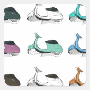 Pegatina Cuadrada Arte pop de Lambretta