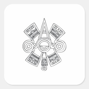 Pegatina Cuadrada Arte Quetzalcoatl Azteca