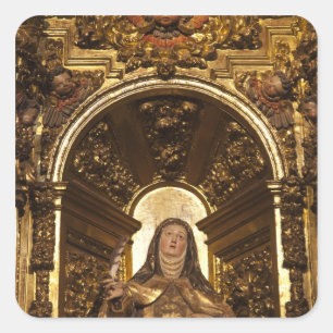 Pegatina Cuadrada Arte religioso en representación de Santa Teresa