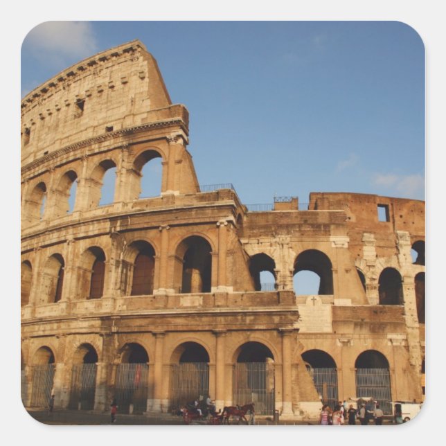 Pegatina Cuadrada Arte romano El Coliseo o el Flaviano 4 (Anverso)