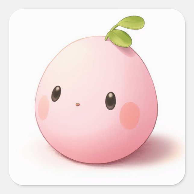 Pegatina Cuadrada Arte sereno suave (Anverso)