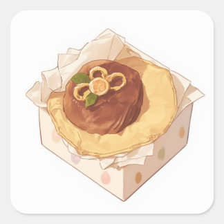 Pegatina Cuadrada Arte suave y caprichoso