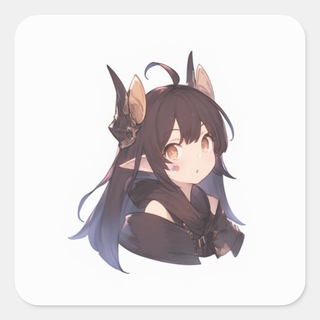 Pegatina Cuadrada Arte suave y lúdico (Anverso)