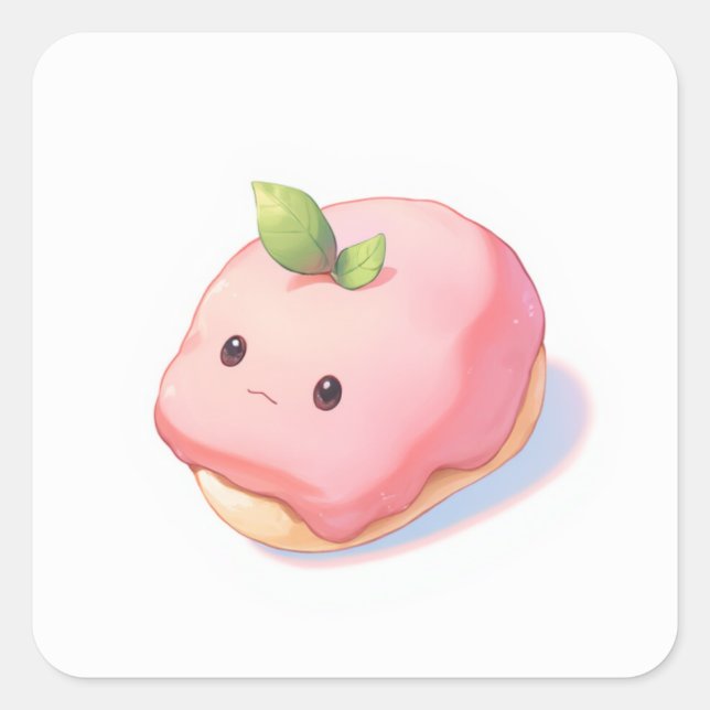 Pegatina Cuadrada Arte suave y pacífico (Anverso)