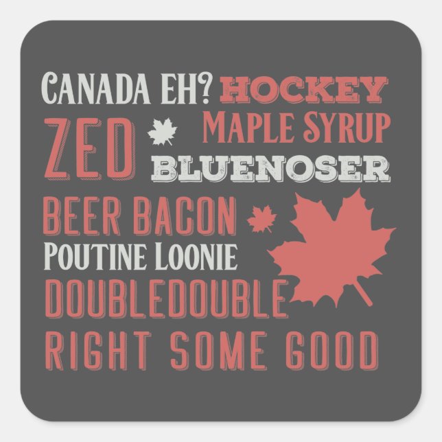 Pegatina Cuadrada Arte subterráneo de la jerga de Canadá (Anverso)