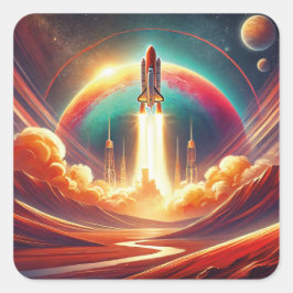 Pegatina Cuadrada arte surrealista