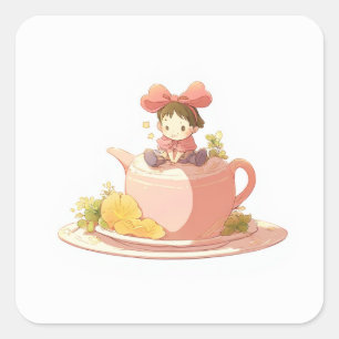 Pegatina Cuadrada Arte Whimsical