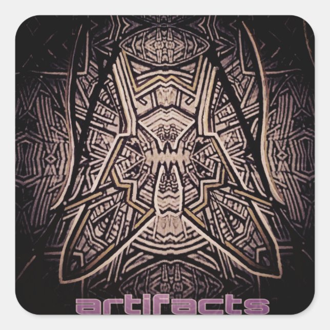 Pegatina Cuadrada artefactos - mosca en la pared de la aclaración (Anverso)