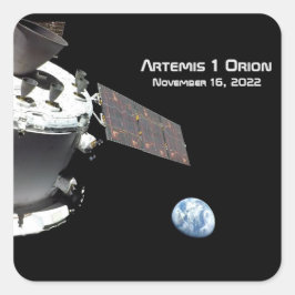 Pegatina Cuadrada Artemis Orion Spacecraft Blue Marble